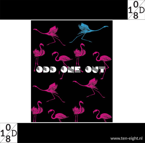 odd one out, plakposter, teksten, illustraties, custom, fun, wall, stickers, muur