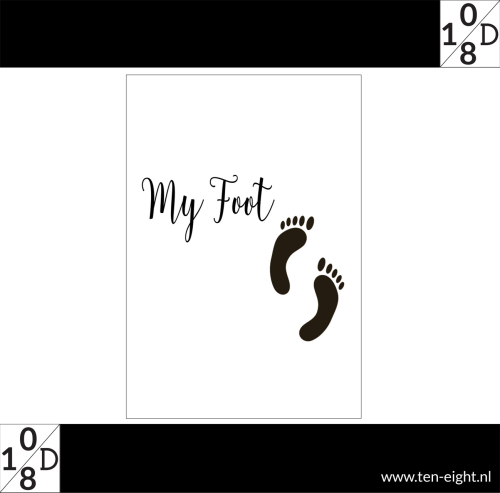 my foot prints, plakposter, teksten, illustraties, custom, fun, wall, stickers, muur