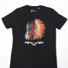 mannen, men, t-shirt, mens shirt, zwart, opdruk, native, native - american, south - american, indiaan, inheems, indigenous, rood, geel, blauw, veren, v-hals, print, Dee li loko, ten-eight design,korte mouwen, colour black, v-neck, short sleeves, red, blue, yellow, witte opdruk, tekst, arowaks